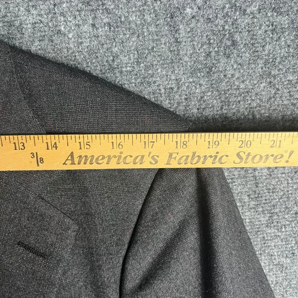 Polo Ralph Lauren Blazer Mens 42L Charcoal Gray‎ Wool Windowpane Sport Coat USA